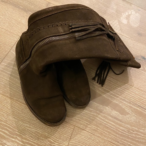 ASO Kate Middleton. Really Wild Brown Suede Spanish Boots Size 37 - Picture 7 of 10